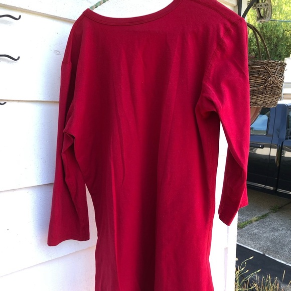 Swish Red Long Sleeve V-Neck top-20”across- dress up or down- jeans -leggings - Picture 7 of 10